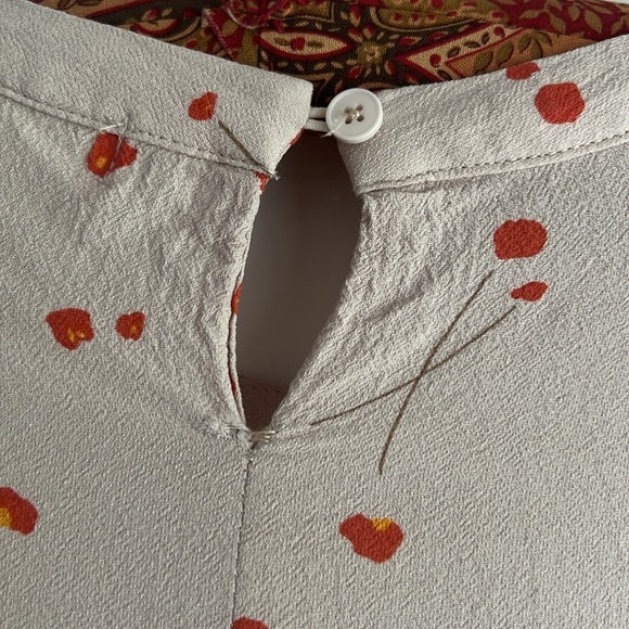 Oak + Fort Floral Print Cream Midi Dress (Small) - Picture 9 of 11